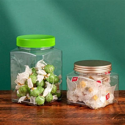 2L Plastic Grip Square Jars