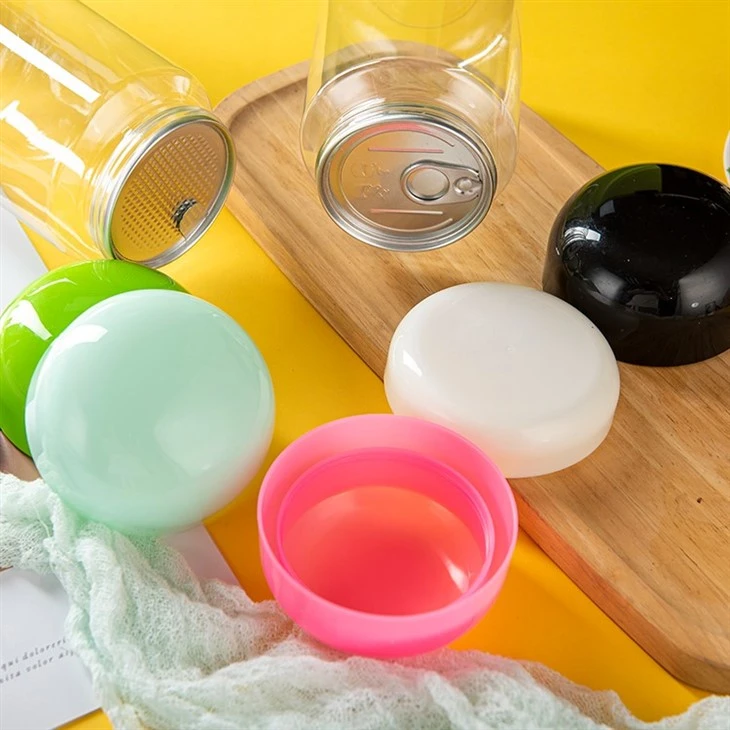 550ml Plastic Clear Jars With Pink Caps