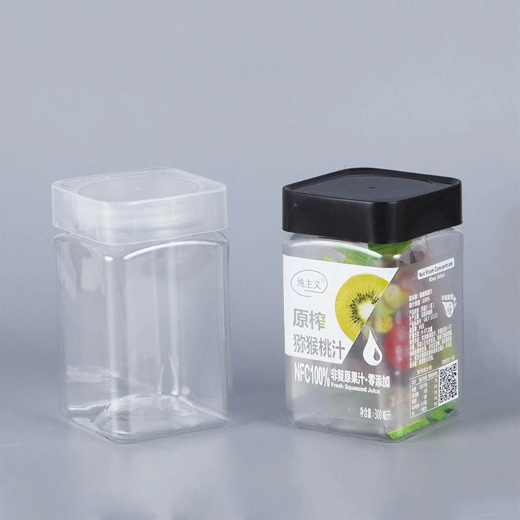 350ml Square Plastic Jars With Lids