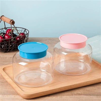 Blue Plastic Clear Jars